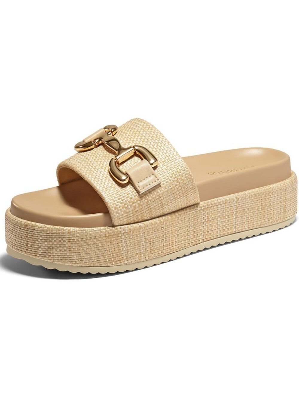 Women's Beige Comfortable Stylish Casual Beach Style Round Open Toe Sandals - Picture 1 of 5